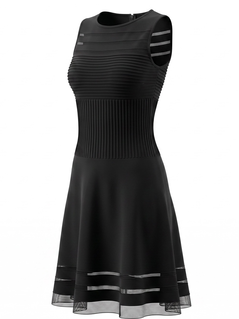 NWOT Saks Fifth Avenue Black Sleeveless Fit & Flare Knit Dress Size 6
